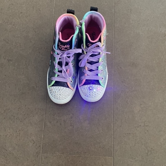 Sketchers twinkle toes high top shoes size 2.5 - Picture 3 of 9